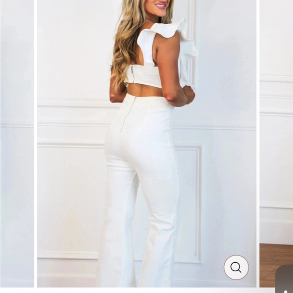 Bella and Bloom white open back Jumpsuit - Picture 2 of 6
